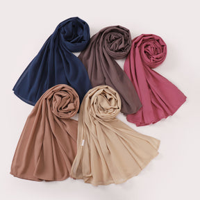 MYBD08   Solid color gauze wrap head scarf Pearl chiffon bubble towel chiffon bead head