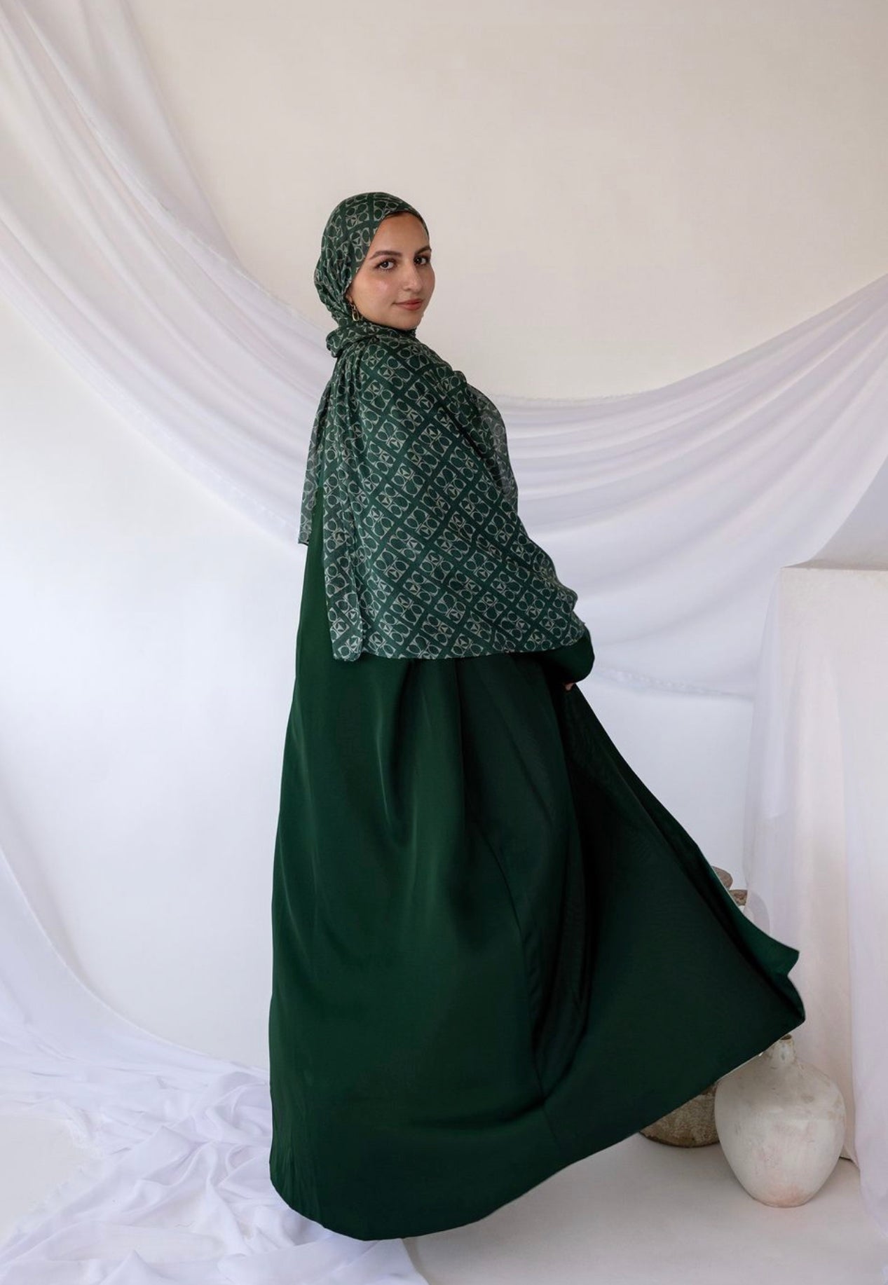 mybd04-4   Hijab -  Green Grid  hijab  hijab/tudung  printed hijab  printed scarf