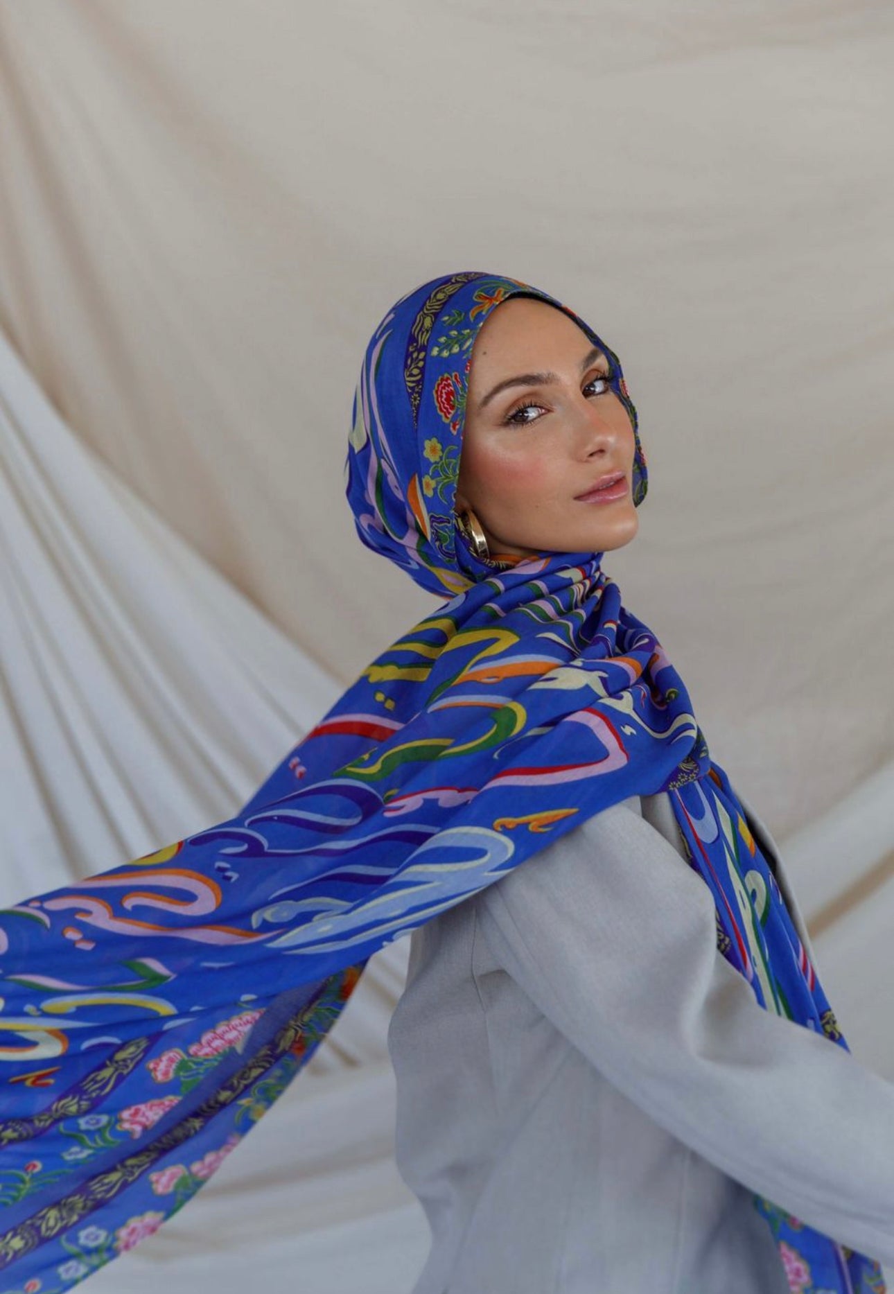 MY023-3   printed   hijab  REMEMBRANCE BLUE  printed scarf  hijab/tudung  hijab  printed hijab  printed sacrf