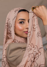 MY029    Hijab -Delicate pink flowers  hijab  hijab/tudung  printed hijab  printed scarf  printed sacrf