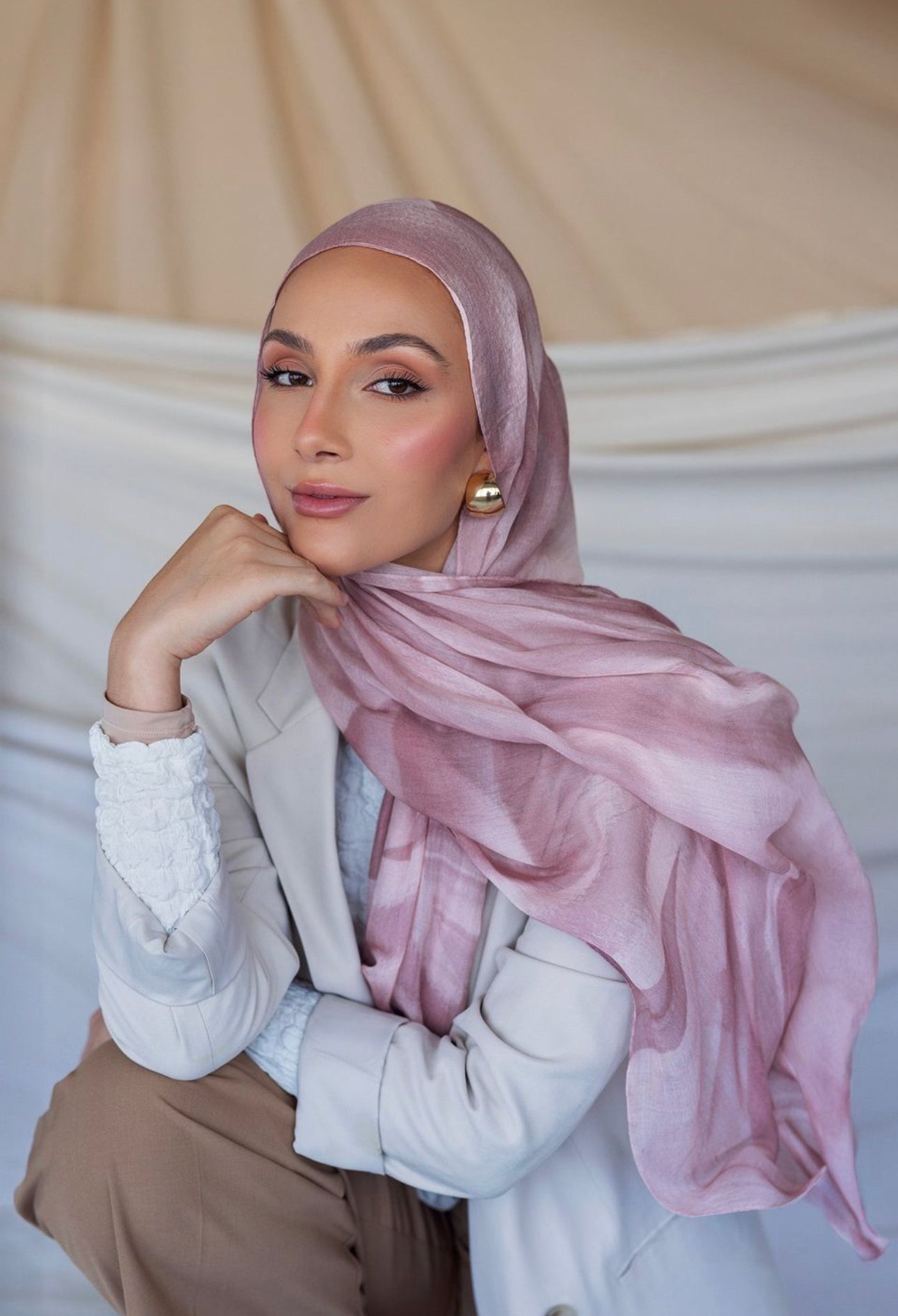 MY046-1  Hijab -rose sediment  hijab  hijab/tudung  printed hijab  printed scarf  printed sacrf