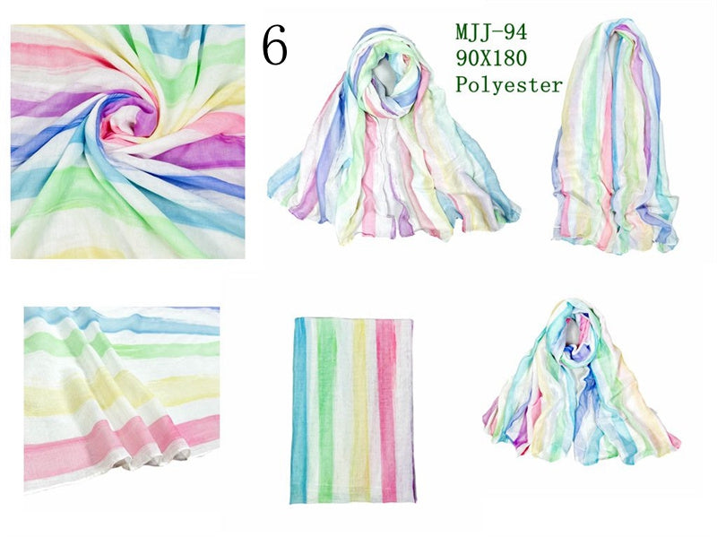 MYP050  Striped starry sky quicksand printed scarf