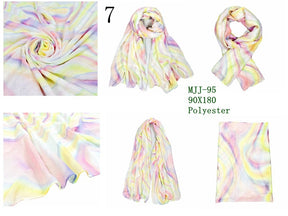 MYP050  Striped starry sky quicksand printed scarf