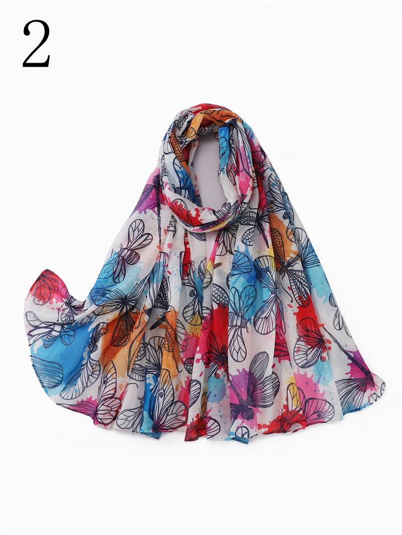 MYP034  Stylish butterfly Print scarf Comfortable casual scarf