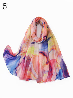 MYP030  Starry sky fringed printed scarf thin floral floral floral