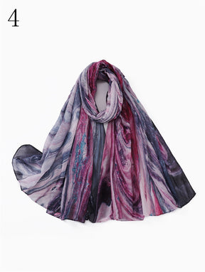 MYP031     Starry sky quicksand printed scarf thin floral floral