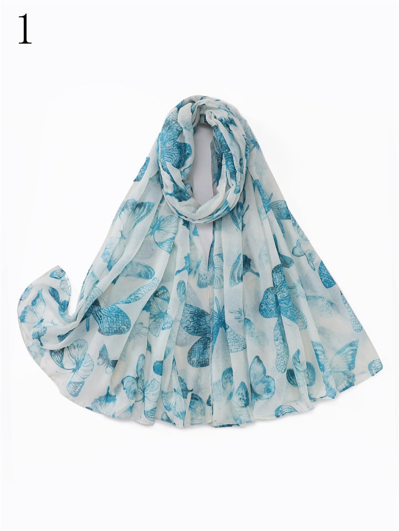 MYP029    Butterfly printed scarf thin floral floral floral