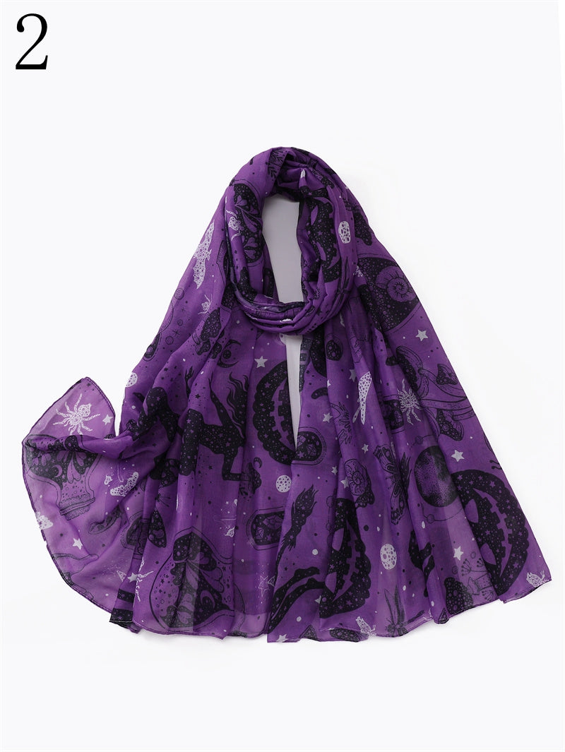 MYP027  Halloween printed scarf