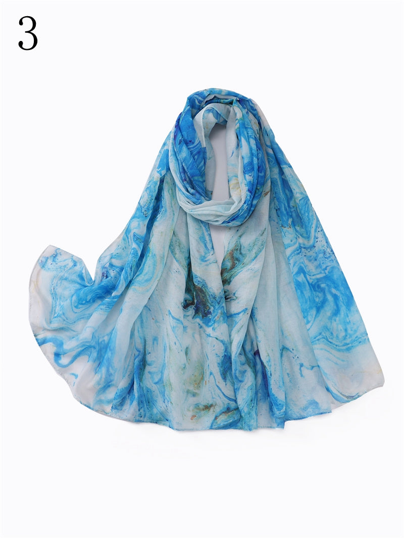 MYP025  Fashionable starry sky quicksand printed scarf