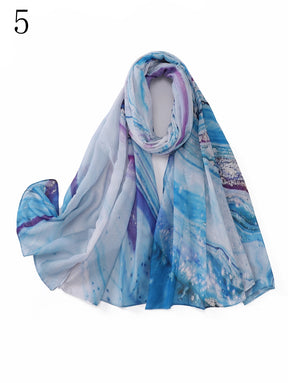 MYP025  Fashionable starry sky quicksand printed scarf