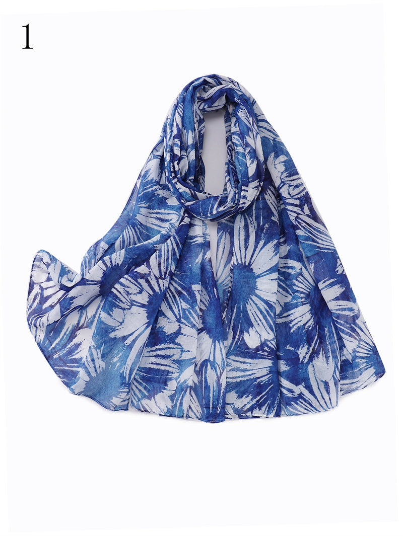 MYP023 Stylish floral print scarf Women's breathable lightweight scarf