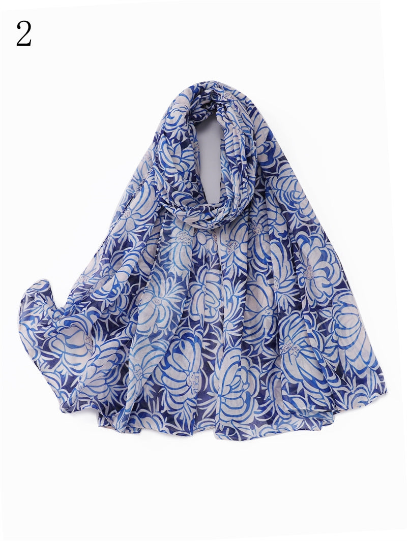 MYP023 Stylish floral print scarf Women's breathable lightweight scarf