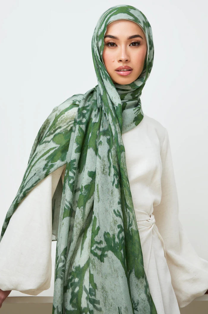 MY003 Hijab - Olive Branch printed hijab hijab/tudung hijab printed scarf