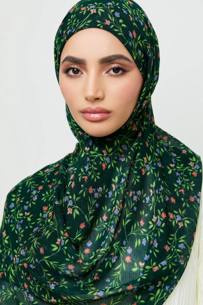 MY00 Hijab - Shadow Petals hijab/tudung hijab printed hijab printed scarf