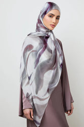 MY010 Violet Whisper printed sacrf hijab/tudung