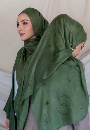 MY050   Hijab -amar green  qamar gray  hijab  hijab/tudung  printed hijab  printed scarf  printed sacrf