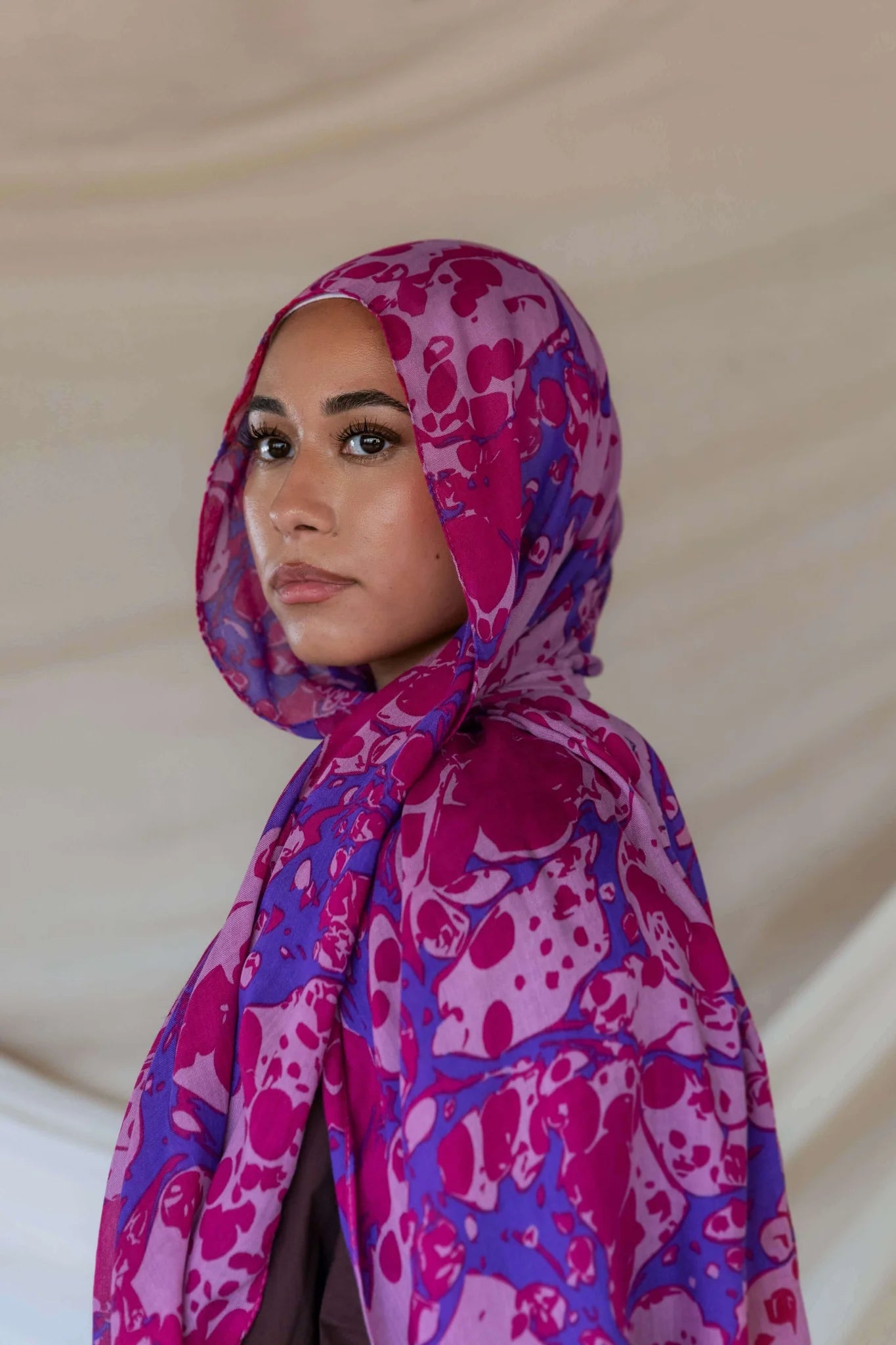 MY070  Pink Fluorescence hijab  printed hijab  hijab/tudung  printed scarf