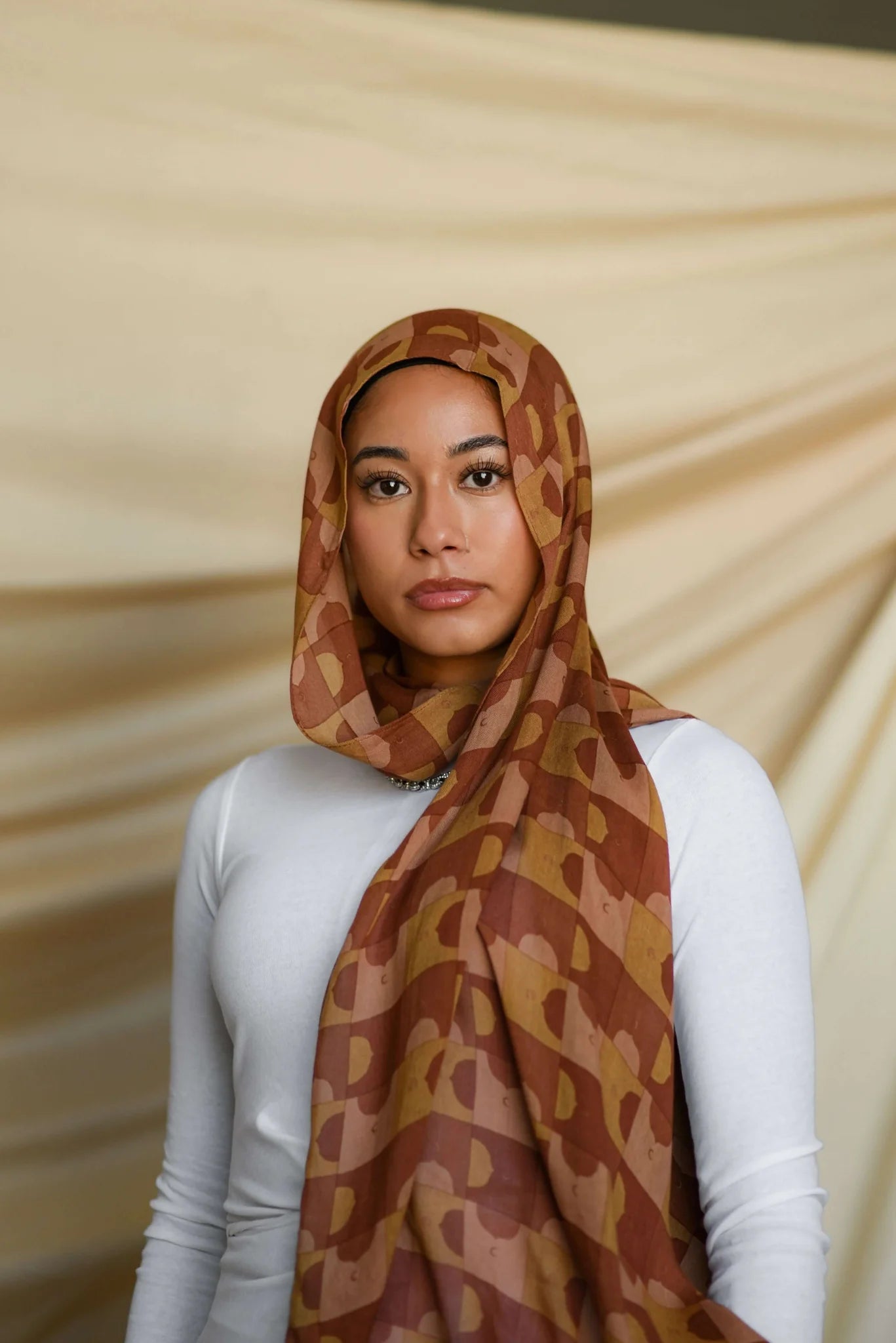 MY077  Three color grid room hijab  hijab/tudung  printed hijab  printed scarf