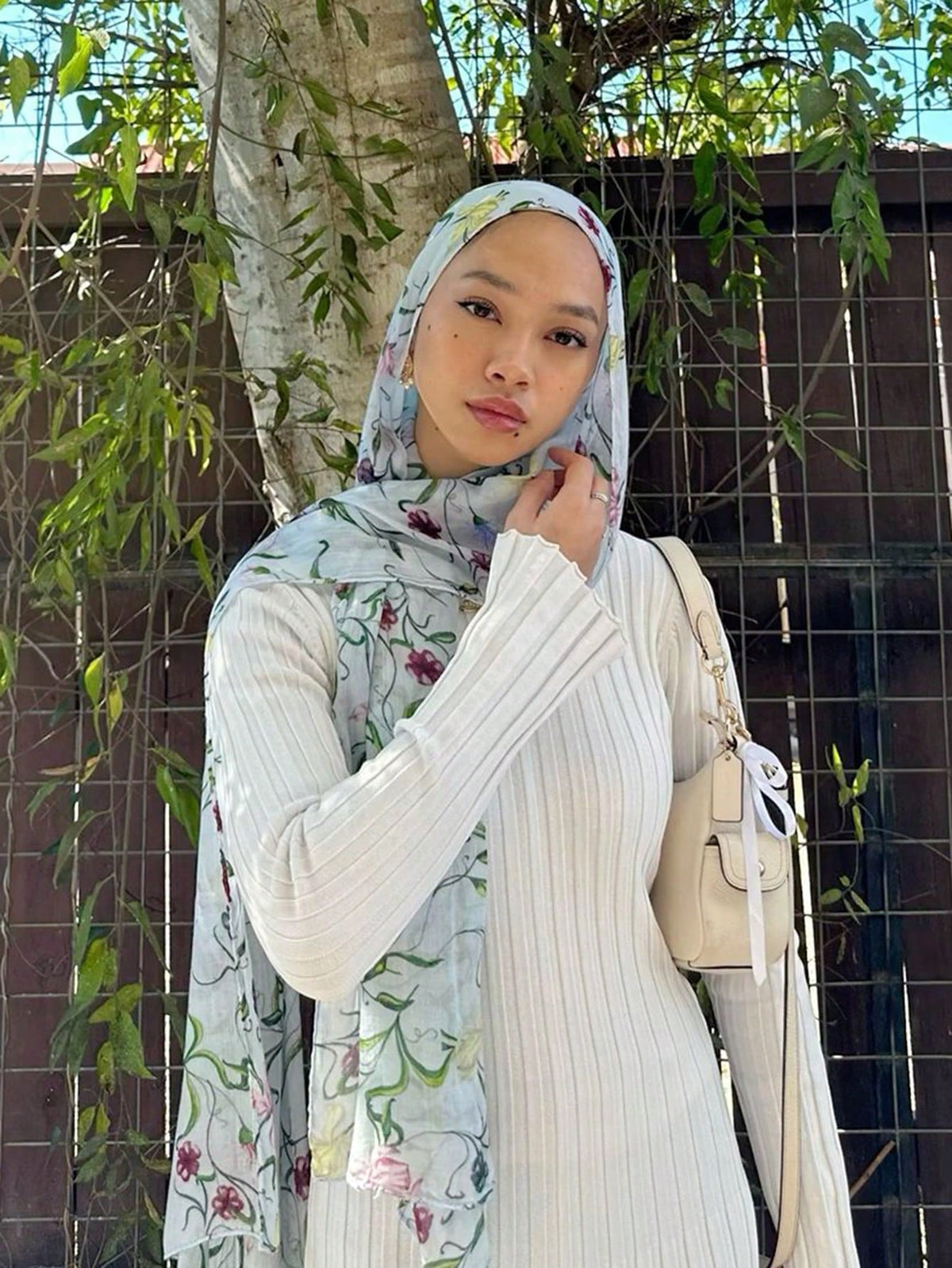 MY011  Modal floral print hijab