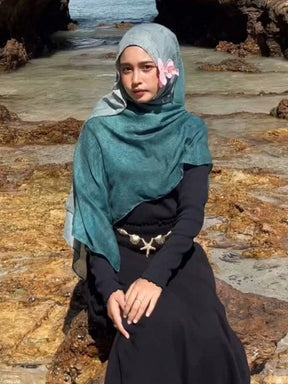 MY018  Watercolor polyester-cotton print hijab