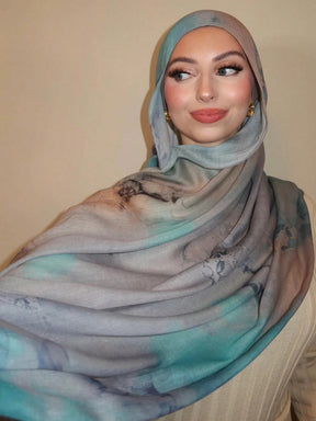 MY016  Bohemian style polyester-cotton printed hijab