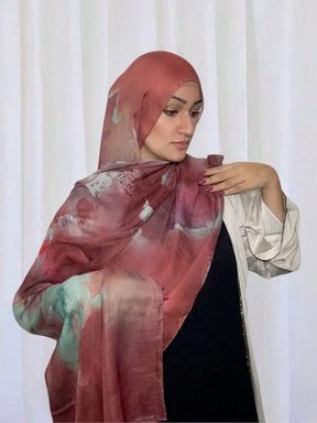 MY016  Bohemian style polyester-cotton printed hijab