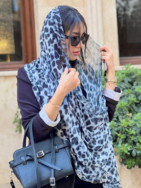MY009  Polyester lightweight breathable leopard print hijab