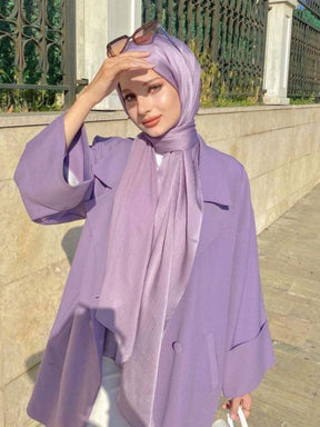 006 Satin Crinkle Plain Hijab Muslim Women