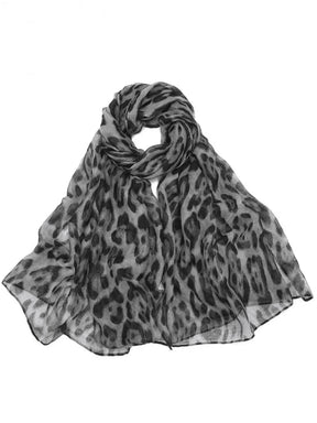 MY009  Polyester lightweight breathable leopard print hijab