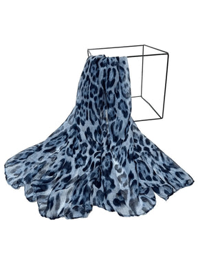 MY009  Polyester lightweight breathable leopard print hijab