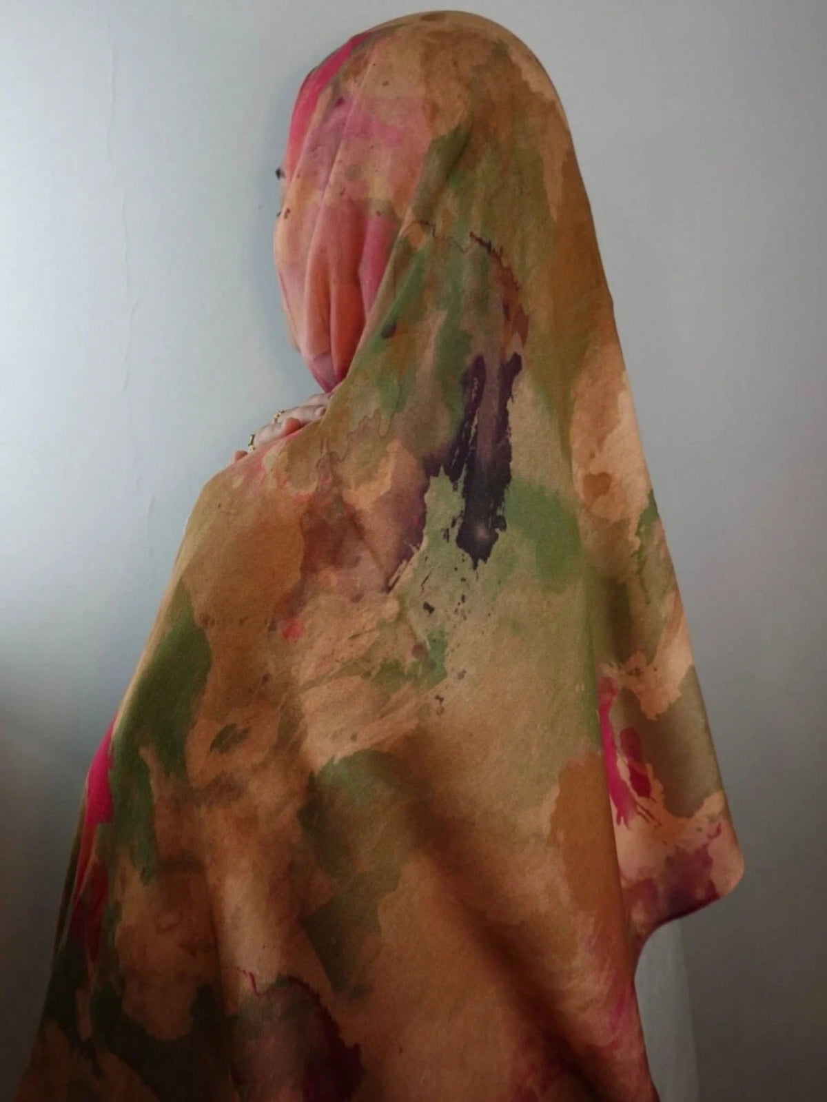 MY018  Watercolor polyester-cotton print hijab