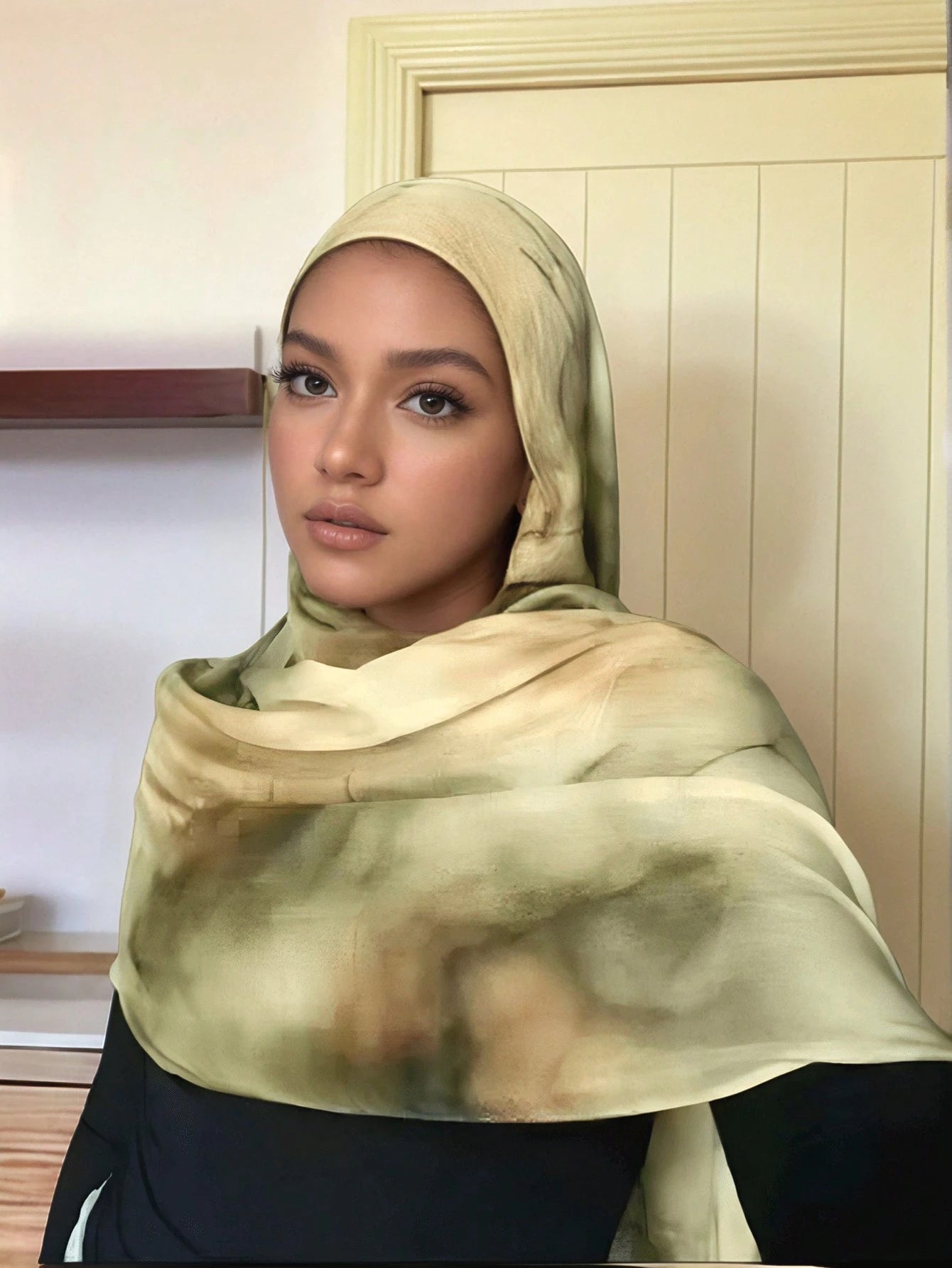 MY015  Watercolor floral print soft polyester cotton printed hijab