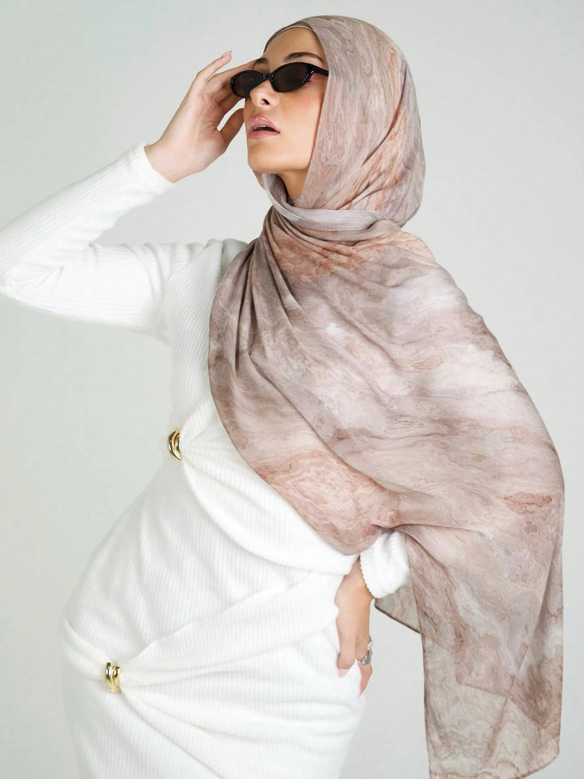MY012  Soft asymmetrical modal hijab