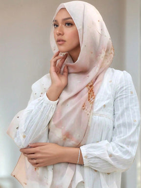 MY015  Watercolor floral print soft polyester cotton printed hijab