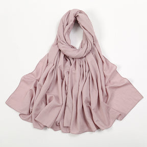 VS709  Fashion solid color wrinkled polyester cotton headscarf for women