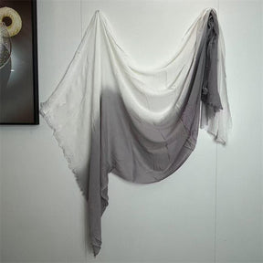 YC006  Striped Gradient Crinkled Short Tassel Printed Modal Hijab