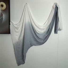 YC006  Striped Gradient Crinkled Short Tassel Printed Modal Hijab