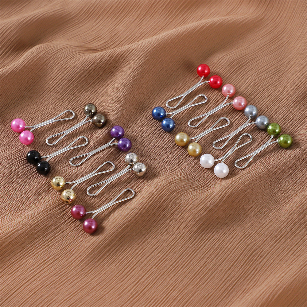 ZK104 Women's hijab pearl U-pins clip headscarf pins 12pcs/dozed