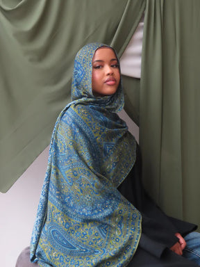 MYX026 Ethnic silk chiffon print scarf/hijab