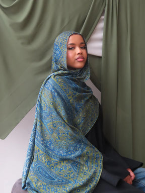 MYX026 Ethnic silk chiffon print scarf/hijab