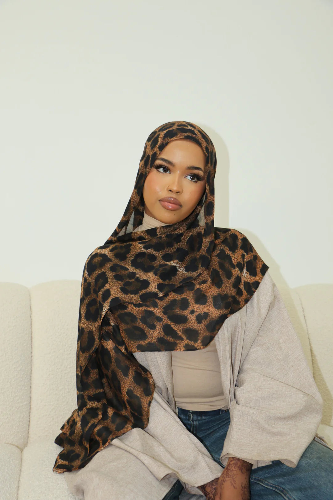 MYX027 Fashion Leopard Silk Chiffon Print Scarf/hijab