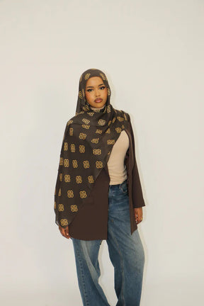 MYX028 Irregular pattern chiffon silk print scarf/hijab