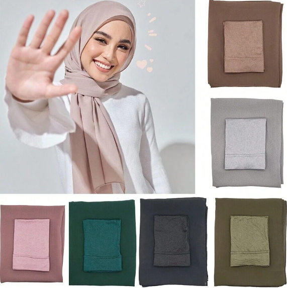 MSL288  Pearl chiffon with undercap suit - matching color