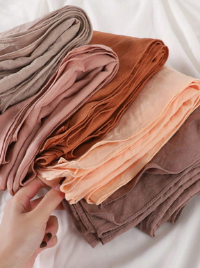 JSA167   Micro elastic crepe cotton blend rayon scarf sold 37 colors across Europe and the United