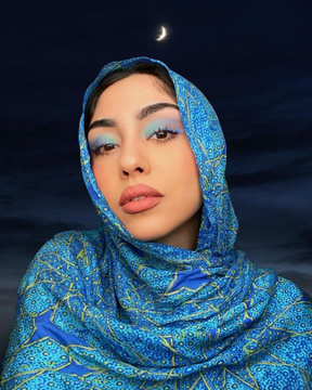 MY078 Blue and yellow star pattern hijab  hijab/tudung  printed hijab  printed scarf