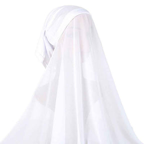 YW166  Plain Chiffon Hijab with Integrated Tube Cap