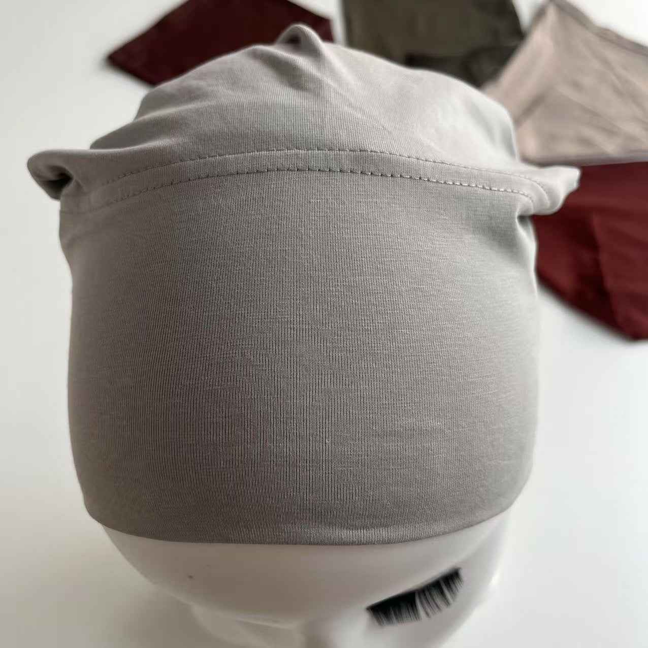 MZ-02  Plain High Elasticity Anti-Slip Silicone Dot Ice Porcelain Cotton Hijab Cap