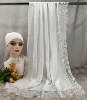 LSMDR  Elegant Plain Breathable Modal Hijab with Undercap Set - MOQ: 10 pcs/color