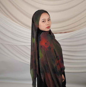 FZ012  Faux Silk Double-Sided Penetration Hijab