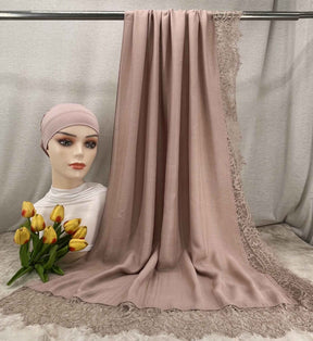LSMDR  Elegant Plain Breathable Modal Hijab with Undercap Set - MOQ: 10 pcs/color